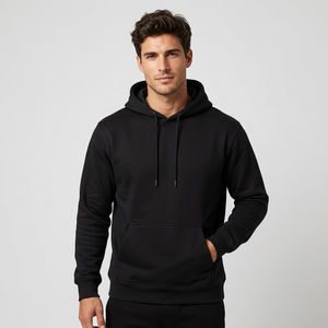 Sweat-shirt décontracté en coton 100% tricoté, 260g, à épaules tombantes, avec capuche et poches, anti-boulochage, personnalisable avec logo par transfert thermique - Product Image 1