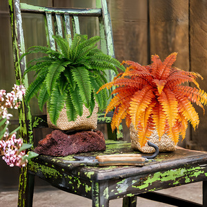 Plante artificielle de fougère persane, feuilles en soie, décoration suspendue, verdure intérieure et extérieure, 18 feuilles, fougères simulées, style tropical - Product Image 2