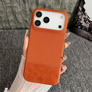 เคสโทรศัพท์มือถือ iPhone 17 Air 16 15 Pro Max  วัสดุหนังถักผสมผ้า  ฝาหลังทำจากผ้าทอเนื้อสัมผัสพิเศษ  พร้อมวัสดุ PU - Product Image 1