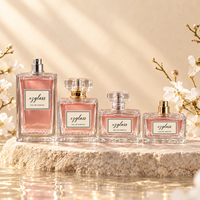 Flacon de parfum carré en verre transparent élégant, personnalisé avec logo, de luxe, pour hôtel, spa, parfumerie, directement de l'usine