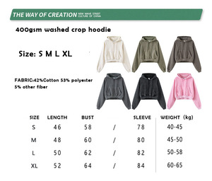 Felpa con Cappuccio <span class=keywords><strong>Oversize</strong></span> da <span class=keywords><strong>Donna</strong></span>, Stile Vintage, Maniche Raglan, Effetto Lavato, 400gsm, Foderata in <span class=keywords><strong>Pile</strong></span>, Crop Top con Spalle Scoperte - Product Image 6