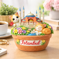Panier pour chat en résine, décoration de la Mosquée Bleue d'Istanbul, Souvenir artisanal de la Mosquée Sultan Ahmed, Statue Hagia Sophia Aya Sofya