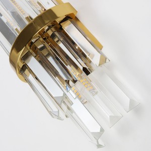 Applique murale moderne de luxe en laiton et cristal, lampe murale pour salon, hall d'entrée, chambre à coucher, projets hôteliers - Product Image 4