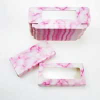 Boîtes d'emballage pour cils en gros, étiquettes privées, avec logo personnalisé, papillon rose, emballage pour cils en vison carré