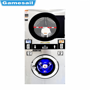 Laveuse-essoreuse et sécheuse commerciales superposées pour blanchisserie industrielle, capacité de lavage 17 kg et 27 kg - Product Image 5