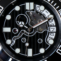 Montre MINUTETIME Sub Case Hollow Out NH35, luxe, cristal saphir, cadran lumineux, mouvement automatique, étanche, montre-bracelet