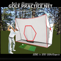 Filet d'entraînement de golf classique 10 x 8 pieds, cage de frappe avec écran d'impact, simulateur vierge en nylon, graphiques imprimés au choix Ebest EB