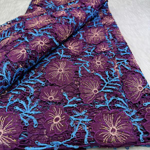 Guipure <span class=keywords><strong>Cordon</strong></span> Dentelle Broderie Dentelle Pierres Textile Soluble Dans L'eau Dentelle Française Tissu - Product Image 4