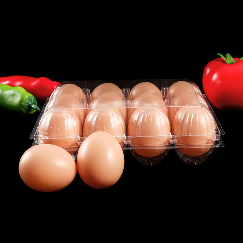 12 lỗ giá rẻ giá dùng một lần rõ ràng Hộp đựng trứng Hộp bao bì chất lượng cao khay trứng nhựa cho siêu thị