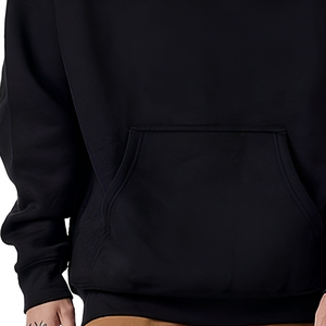 Sweat à capuche oversize à épaules tombantes pour homme, en molleton bouclette uni, avec poche kangourou, style streetwear décontracté - Product Image 4