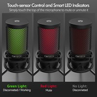 CMTECK Lightweight Metal USB Typ C Gaming Mikrofon Cardioid Polar Wired mit Pop Filter Mute Button & Podcast Laptop Stand