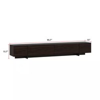 Meuble TV flottant traditionnel pour hôpital CE EN71 ASTMD6007 CARB avec tiroirs à fermeture douce, console multimédia longue et basse à poser au sol