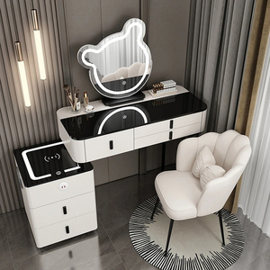 Meuble intelligent moderne et multifonctionnel : Coiffeuse de princesse avec miroir, chaise et table connectée - Product Image 1
