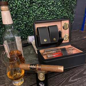 Personalizado 2 capas de madera Pu cuero personalizado cigarros accesorios humidificadores portátil viaje cigarro caso - Product Image 5