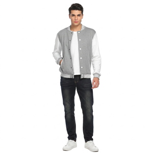 New Custom Logo Winter <b>Men's</b> Varsity <b>Jacket</b> Stand Collar Front Logo High Quality 100% Cotton Breathable College Baseball <b>Jacket</b> - Product Image 1