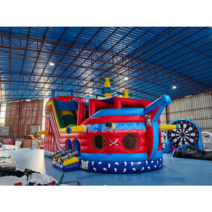 Khổng lồ tàu cướp biển trượt <span class=keywords><strong>Inflatable</strong></span> tàu cướp biển sân chơi <span class=keywords><strong>Inflatable</strong></span> nhà trả lại Combo nhảy lâu đài với đôi làn đường trượt - Product Image 3