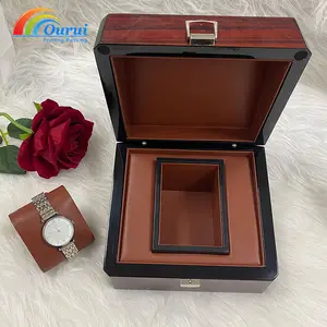 Bereit zum Versand Hochwertige Curren Smart Watch Verpackung Lagerung Single Custom High Glossy Wooden Watch Box Luxus