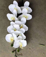 Fleurs d'orchidées artificielles violet à 9 têtes en latex Real Touch pour la décoration de la maison et du mariage Plantes et fleurs décoratives
