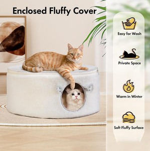 Lit pour animaux de compagnie en peluche, grande capacité, fermé et amovible, vente en gros pour chats et chiens, type grotte - Product Image 2