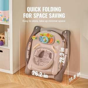 4-in-1 Plastic <strong>Baby</strong> Walker Foldable Activity Center 3 Adjustable Heights Music Toys Tray <strong>Bouncer</strong> for Toddler Boys <strong>Girls</strong> - Product Image 6