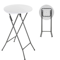 Table de bar moderne en plastique HDPE avec structure en fer, 60x110cm, pour usage extérieur, restauration et hôtellerie - Prix usine, vente chaude