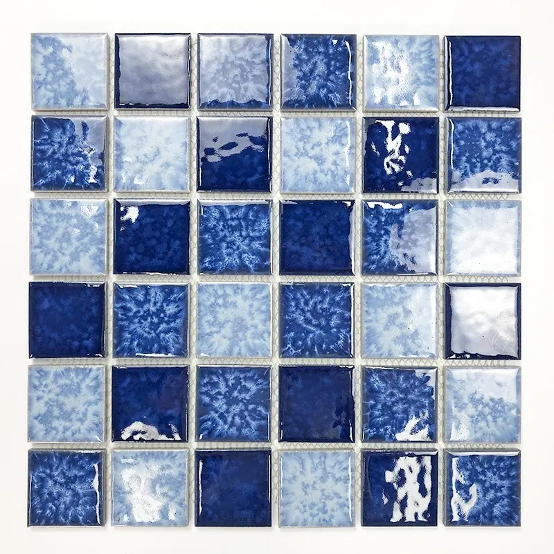 Foshan 300X300 Gemengde Blauw Kleur Zwembad Keramische Keuken Badkamer Mozaïek Vloertegel