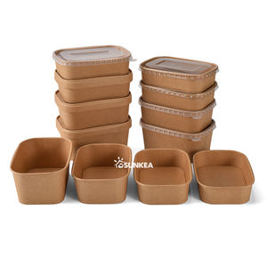 وعاء ورقي مربع مستطيل الشكل قابل للتحلل للاستخدام مرة واحدة وعاء كزة جاهز لتعبئة الورق - Product Image 5