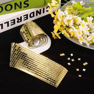 5 Pack Self Adhesive Glass Mosaic Mirror Gold Disco Tiles <b>Sticker</b> for Craft Decoration DIY Handmade Disco Ball Vase Photo Frame - Product Image 5
