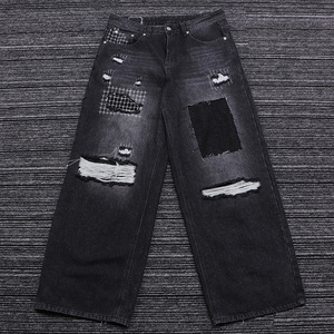 <span class=keywords><strong>Pantalones</strong></span> vaqueros de hombre de talla grande, estilo urbano, holgados, de pierna ancha, con agujeros <span class=keywords><strong>rotos</strong></span>, estilo baggy - Product Image 1