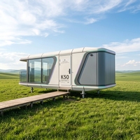 Maison capsule spatiale ciel étoilé en alliage d'aluminium, préfabriquée, modulaire, mobile, mini-maison, cabane panoramique en verre pour hôtel de villégiature, hôtel, maison d'hôtes