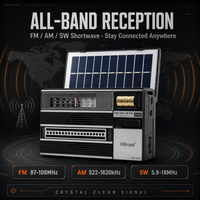 Radio AM FM SW Portátil Personalizada de 8 Bandas con Linterna LED, Reproductor USB TF MP3, Radio Multifuncional Recargable para Exteriores y Hogar