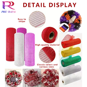 Métallique 10 pouces déco maille PP polypropylène arbre couronnes guirlande décorative escalier boîte <span class=keywords><strong>aux</strong></span> <span class=keywords><strong>lettres</strong></span> Swag pièce maîtresse - Product Image 5