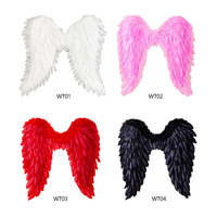 Ailes de fée artisanales pour fête de carnaval, rouge et rose, pour scène de danse, ailes d'ange en plumes – Vente chaude à prix réduit