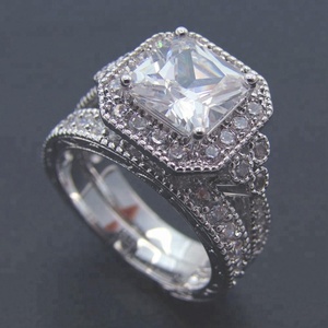 Anillos de Boda de Plata de Ley 925 con Circonita Blanca para Mujer, Conjunto de Anillos de Plata 925 - Product Image 2