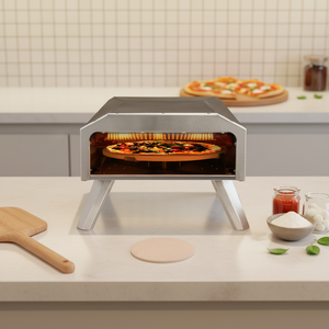 En promotion : Four à pizza au gaz portable en acier inoxydable de 12 pouces pour l'intérieur et l'extérieur avec <span class=keywords><strong>pierre</strong></span> rotative - Product Image 1
