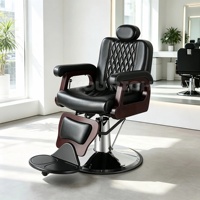 Fauteuil de Barbier Hydraulique Antique en Cuir PU – Équipement et Mobilier Économiques pour Salon de Coiffure et Institut de Beauté