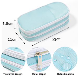 Bolsa de lápices multifuncional con doble cremallera y logotipo personalizado, bolsa de lápices OEM para jóvenes, regalo de temporada escolar, bolsa estacionaria - Product Image 4