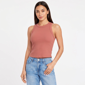 Ribbed Knitted Women Tank <b>Tops</b> 100% Cotton Soft Breathable Eco-Friendly Summer OEM Manufacturer Bulk Wholesale Streetwear - Product Image 1