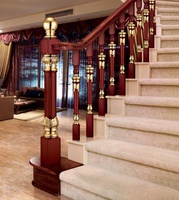 Conception de main courante de gril d'escalier en bronze européen haut de gamme pour balustrades de villa