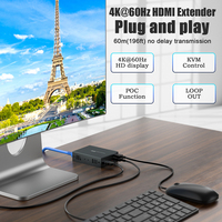 Kit Extensor KVM HDMI de 30M 60M RJ45, Transmisor y Receptor HDMI 4K sobre LAN Cat6 Cat 5 Ethernet con USB