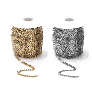 Chaîne en forme de flèche en acier inoxydable, 6mm, or et argent, pour la fabrication de bracelets, accessoires de bijouterie H1150 - Product Image 1