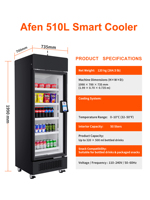 AFEN 510L Slimme gekoelde commerciële selfservice automatische snack- en drankenautomaat met AI, ideaal voor supermarkten