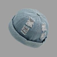 Chapeau de Propriétaire en Gros Mode Personnalisé en Coton Denim Délavé Style Docker Rétro Sans Bord pour Hommes