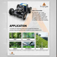 Tondeuse à gazon télécommandée commerciale à quatre roues, 4 temps, à essence, tout-terrain, robotisée, moteur 224cc pour terrains accidentés et jardins forestiers