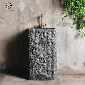 设计独特的外观矩形花岗岩基座水槽