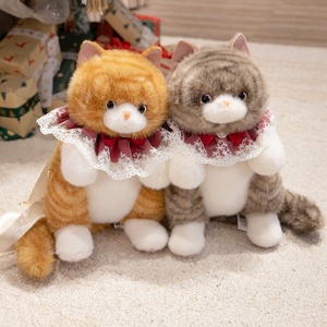 Mochila de Gato Realista de Peluche al por Mayor OEM, Linda Mochila de Gatito Tabby con Cuello de Encaje para Niñas, Regalo de Viaje y Vacaciones - Product Image 2