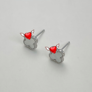 Boucles <span class=keywords><strong>d</strong></span>'oreilles fines en argent sterling S925, 9,5 mm, trèfle à quatre feuilles, pierres naturelles, bijoux minimalistes pour femmes et hommes - Product Image 5