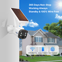 Kit de Cámara de Seguridad Inalámbrica para Exteriores Hiseeu 4MP con Paneles Solares, Visión Nocturna, Detección de Movimiento Wifi, H.265, Micro USB DC 5V/1A