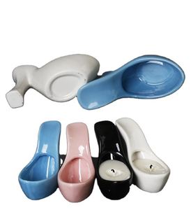 Tarro contenedor de vela vacío de cerámica creativo en forma de zapato, tarro de aromaterapia minimalista de tacón alto, decoración para Navidad - Product Image 2