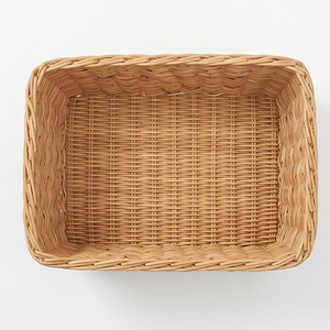 Natural Handwoven <b>Rectangular</b> Seagrass <b>Storage</b> <b>Basket</b>, Wicker Organizer Bin for Shelves Closet and Home Organization - Product Image 2